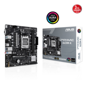 ASUS PRIME A620M-K, 2xDDR5, 1x M.2, D-SUB, HDMI, AM5 Soket Anakart