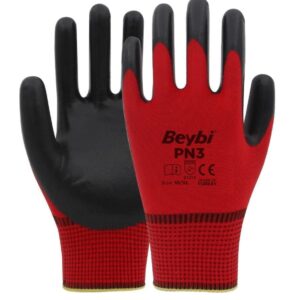 Beybi Pn3 Nitril Kırmızı İş Eldiveni No:9