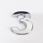 Cemax 3 Rakamı 3,75 Cm Krom Yapışkanlı