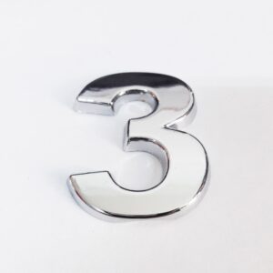 Cemax 3 Rakamı 3,75 Cm Krom Yapışkanlı