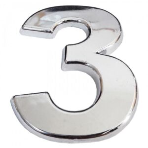Cemax Krom Yapışkanlı 3 Rakamı 5 Cm