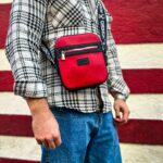 Ch102 Stealht Kare Erkek Çanta Sıyah Kırmızı