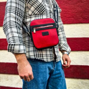 Ch102 Stealht Kare Erkek Çanta Sıyah Kırmızı