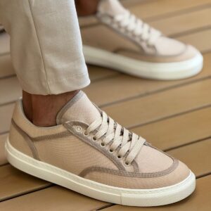 Ch2505 Keten Erkek Ayakkabı Bej/Bej