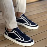 Ch2505 Keten Erkek Ayakkabı Lacivert Beyaz