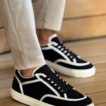 Ch2505 Keten Erkek Ayakkabı Si̇yah Beyaz