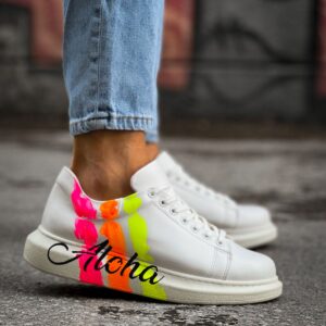 Ch254 Cbt Pittura Erkek Ayakkabı 501 Aloha Sarı Pembe Beyaz