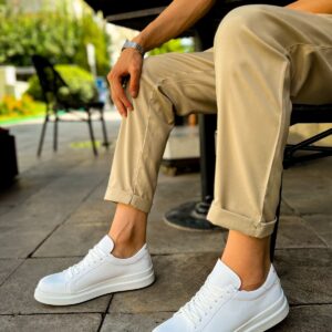 Ch979 Santoni Crt Spor Erkek Ayakkabı Beyaz