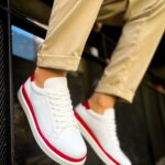 Ch979 Santoni Gbt Spor Erkek Ayakkabı Beyaz/Kırmızı