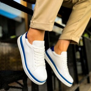 Ch979 Santoni Gbt Spor Erkek Ayakkabı Beyaz/Mavı