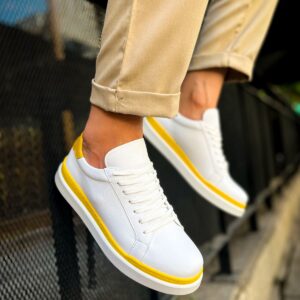 Ch979 Santoni Gbt Spor Erkek Ayakkabı Beyaz/Sarı