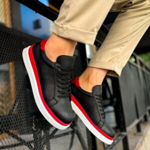 Ch979 Santoni Gbt Spor Erkek Ayakkabı Sıyah/Kırmızı