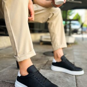 Ch979 Santoni Gbt Spor Erkek Ayakkabı Sıyah/Beyaz