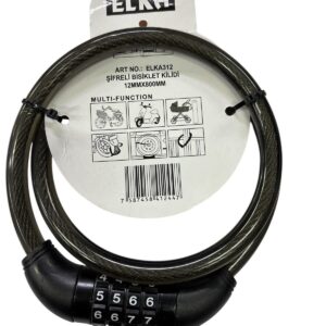 Ennalbur Elka 312 Şifreli Bisiklet Kilidi 80 cm