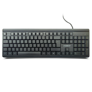 EVEREST KB-741F, USB Kablolu, Türkçe F, 2 metre Bakır Kablolu, Standart Klavye (Siyah)