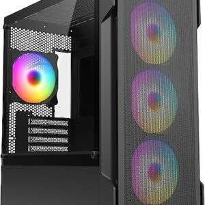 FAZEON F1 650W 80+ BRONZE Mesh 4x120mm Rainbow Fanlı mATX Bilgisayar Kasası