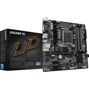 GIGABYTE B760M DS3H DDR5(X4) 7600(OC) HDMI+DP+VGA M.2 16x 1700P USB 3.2 TYPE-C (12-13-14. Nesil)