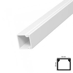 Kablo Kanalı 40X25 Mm 2 Metre Yapışkan Bantlı 4 Adet