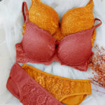 Kadın Hardal Ve Kiremit Rengi Dolgulu Balenli Sütyen Külot 2'li Paket – Modern ve Şık Tasarım