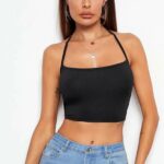 Kadın Siyah Belden Bağlamalı Şık Büstiyer – Modern Ve Şık Tasarım