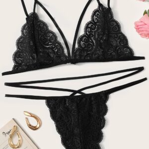 Kadın Siyah Dantel Sütyen Külot Takımı – Modern, Konforlu Ve Günlük Kombinlere Uygun