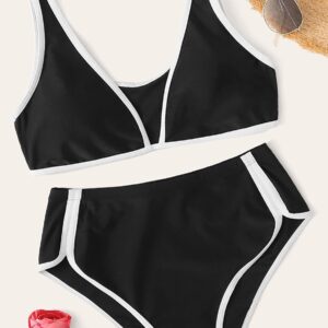 Kadın Siyah Pedli Yüksel Bel Sütyen Külot Takımı – Modern, Konforlu Ve Günlük Kombinlere Uygun