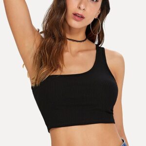 Kadın Siyah Tek Omuz Crop Büstiyer – Modern Ve Şık Tasarım