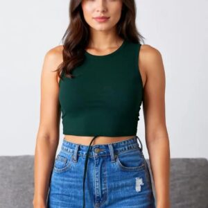 Kadın Yeşil Çapraz Bağlamalı Crop Top Büstiyer – Modern Ve Şık Tasarım