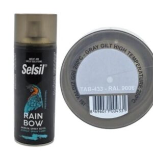 Selsil Rainbow Akrilik Sprey Boya 200 Derece Isıya Dayanıklı Yaldız Gri