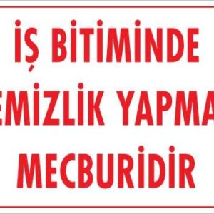 Temizlik Düzen Uyarı Levhası 25X35 Kod:1202