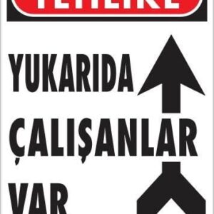 Yukarıda Çalışanlar Var Uyarı Levhası 25X35 Kod: 410